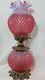 Vintage Gwtw Fenton Cranberry Opalescent Hobnail Table Lamp 23 Tall