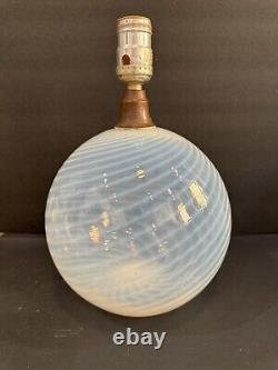 Vintage Glass Lamp Base Art Glass Swirl Opalescent