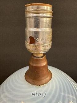 Vintage Glass Lamp Base Art Glass Swirl Opalescent