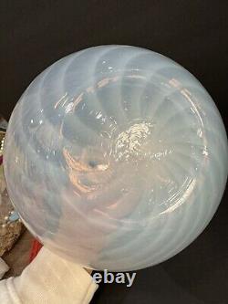Vintage Glass Lamp Base Art Glass Swirl Opalescent