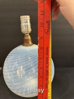 Vintage Glass Lamp Base Art Glass Swirl Opalescent