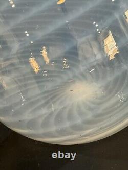 Vintage Glass Lamp Base Art Glass Swirl Opalescent