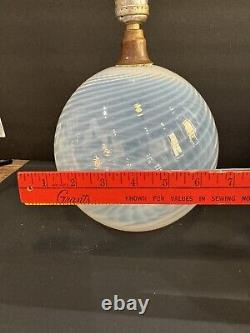 Vintage Glass Lamp Base Art Glass Swirl Opalescent