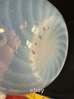 Vintage Glass Lamp Base Art Glass Swirl Opalescent