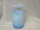 Vintage Hand Blown Lipped Cylinder Shaped Blue Opalescent Art Glass Vase