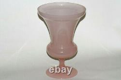Vintage IItalian Pink Opaline Medicis Vase Murano 25cm 9.8in