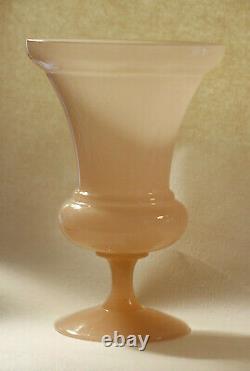 Vintage IItalian Pink Opaline Medicis Vase Murano 25cm 9.8in