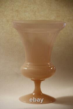 Vintage IItalian Pink Opaline Medicis Vase Murano 25cm 9.8in