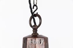 Vintage Industrial Art Deco Benjamin Church Opaline Glass Pendant Lamp Light