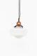 Vintage Industrial Art Deco Church Opaline Glass Pendant Lamp Light