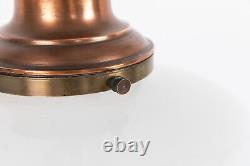Vintage Industrial Art Deco Church Opaline Glass Pendant Lamp Light