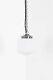 Vintage Industrial Art Deco Hexagonal Opaline Glass Pendant Lamp Light
