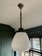Vintage Industrial Art Deco Tulip Opaline Glass Pendant Lamp Light