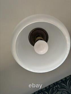Vintage Industrial Art Deco Tulip Opaline Glass Pendant Lamp Light