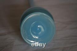 Vintage Italian Blue Opaline Bud Stem Vase 35cm 13.8in MCM 70s Footed