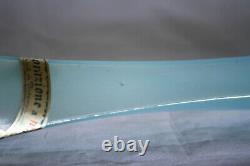 Vintage Italian Blue Opaline Triangular Vase 60s 23cm 9in Empoli Tuscany