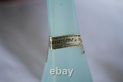 Vintage Italian Blue Opaline Triangular Vase 60s 23cm 9in Empoli Tuscany