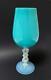 Vintage Italian Empoli Glass Blue Opaline Cased Opalescent Vase Mid Century