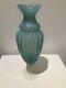 Vintage Italian Empoli Large Milky Opaline Blue Turquoise Glass Vase Urn Mint