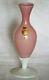 Vintage Italian Lg Pink Opaline Bud Stem Vase Italy 17.5cm 6.9in Opalescent Base