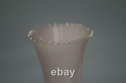 Vintage Italian LG Pink Opaline Bud Stem Vase Italy 20cm 7.9in Opalescent Base