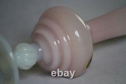 Vintage Italian LG Pink Opaline Bud Stem Vase Italy 20cm 7.9in Opalescent Base