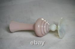 Vintage Italian LG Pink Opaline Bud Stem Vase Italy 20cm 7.9in Opalescent Base