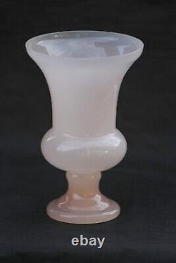 Vintage Italian Light Pink Opaline Medicis Vase Glass 14cm 5.5in Murano