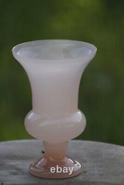 Vintage Italian Light Pink Opaline Medicis Vase Glass 14cm 5.5in Murano