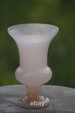 Vintage Italian Light Pink Opaline Medicis Vase Glass 14cm 5.5in Murano