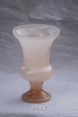 Vintage Italian Light Pink Opaline Medicis Vase Glass 14cm 5.5in Murano