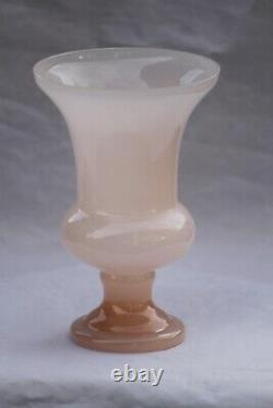 Vintage Italian Light Pink Opaline Medicis Vase Glass 14cm 5.5in Murano