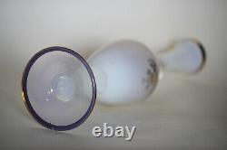 Vintage Italian Opaline Bud Stem Vase Italy Cameo 60s White Gold 24cm 9.4in 024