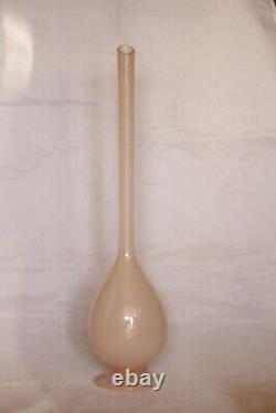 Vintage Italian Pink Opaline Bud Stem Vase 37cm 14.5in MCM 70s