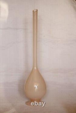 Vintage Italian Pink Opaline Bud Stem Vase 37cm 14.5in MCM 70s