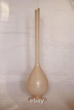 Vintage Italian Pink Opaline Bud Stem Vase 37cm 14.5in MCM 70s