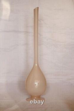 Vintage Italian Pink Opaline Bud Stem Vase 37cm 14.5in MCM 70s