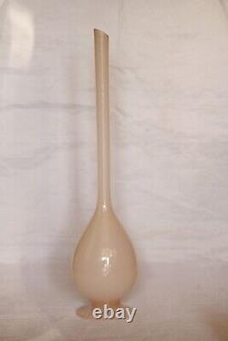 Vintage Italian Pink Opaline Bud Stem Vase 37cm 14.5in MCM 70s
