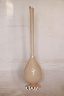 Vintage Italian Pink Opaline Bud Stem Vase 37cm 14.5in MCM 70s