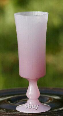 Vintage Italian Pink Opaline Bud Stem Vase Glass 15,5cm 6in Pink Base Murano