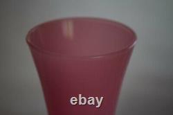 Vintage Italian Pink Opaline Bud Stem Vase Italy 22cm 8.6in Opalescent Base