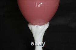 Vintage Italian Pink Opaline Bud Stem Vase Italy 24.5cm 9.45in Opalescent Base
