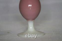 Vintage Italian Pink Opaline Bud Vase Italy 21cm 8.3in White Opalescent Base