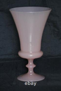 Vintage Italian Pink Opaline Glass Medicis Vase Empoli Murano 30cm 12in MCM