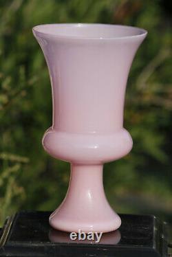 Vintage Italian Pink Opaline Medicis Vase Italy 60s 70s 26cm 10.3in