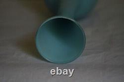 Vintage Italian Turquoise Blue Opaline Glass Footed Vase 70s 26cm 10in Space Age