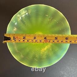 Vintage Italy Opalina Fiorentina Glass Footed Fruit Bowl Vase Handblown in Italy