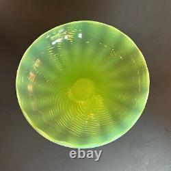 Vintage Italy Opalina Fiorentina Glass Footed Fruit Bowl Vase Handblown in Italy