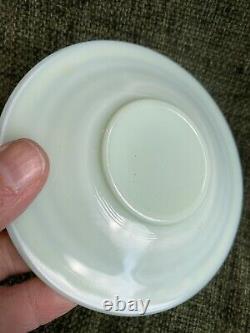 Vintage Jadeite art Deco France Tea Cup & Saucer X 4 Opaline Glass B425