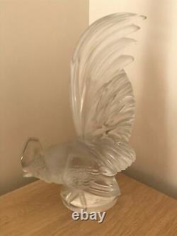 Vintage Lalique Coq Nain (Dwarf Cockerel) Opalescent Car Mascot Paperweight